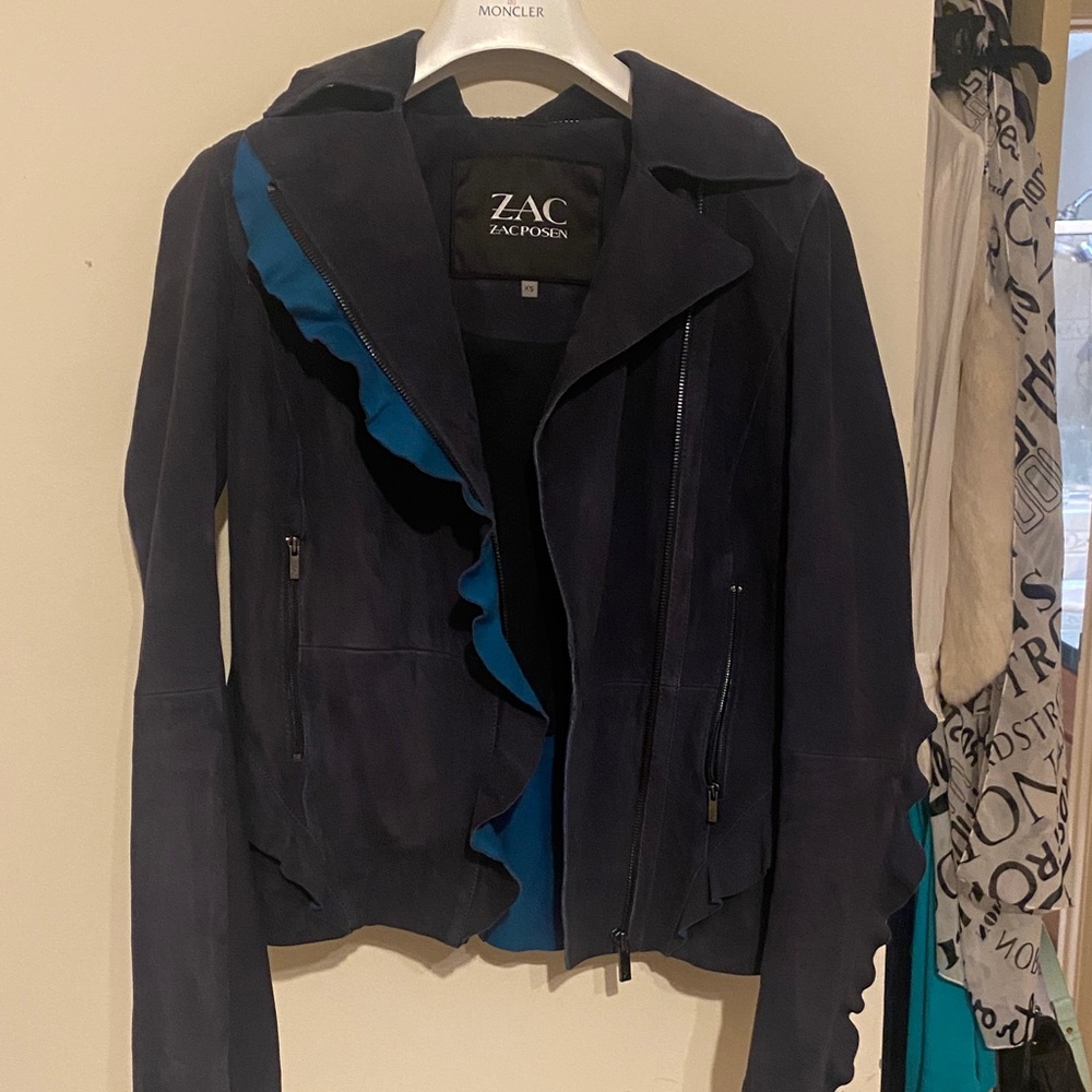 ZAC Zac Posen Women's Dark Jacket with Teal Highlights